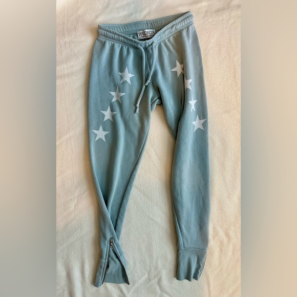 Wildfox Cozy Blue Star Print Sweatpants XS - Picture 1 of 5